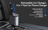 Retractable 4 in 1 Car Charger